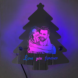 Personalized Couple Photo Tree 3D Mirror Logo