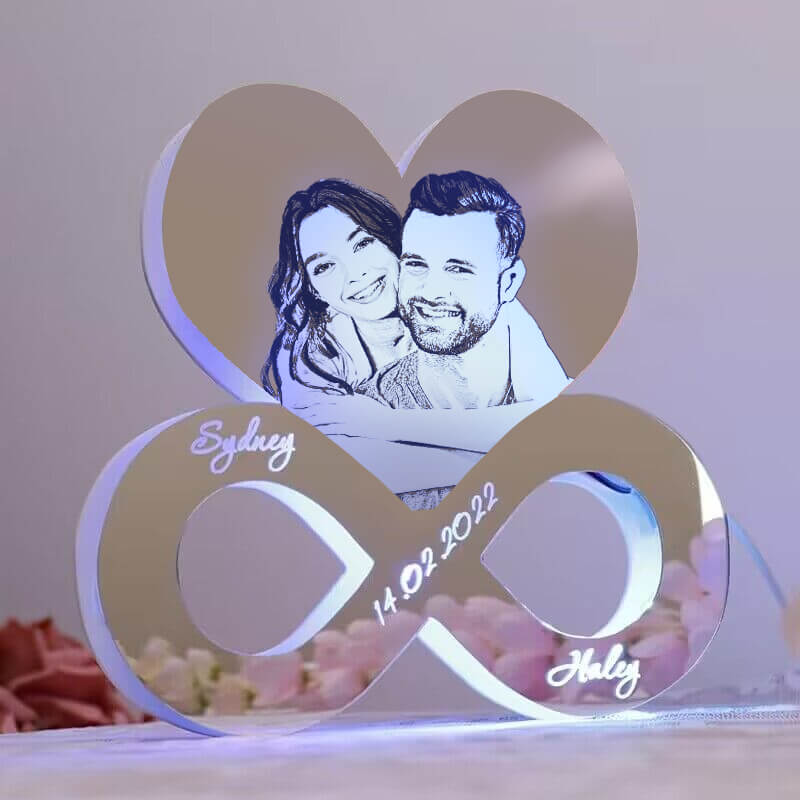 Personalized Infinity Photo 3D Mirror Logo