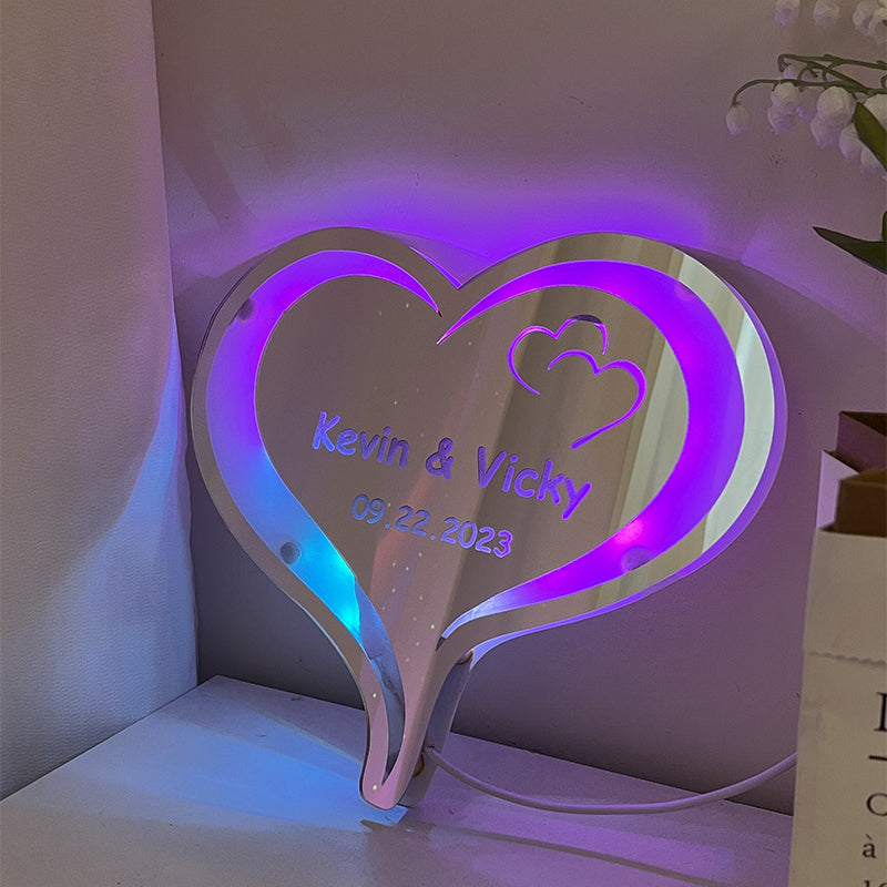 Beautiful Heart Shape 3D Mirror Logo