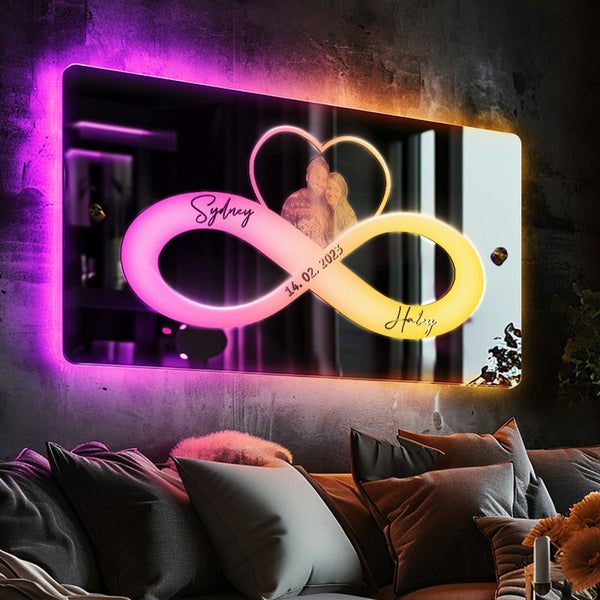 Couple Photo 3D Mirror Logo