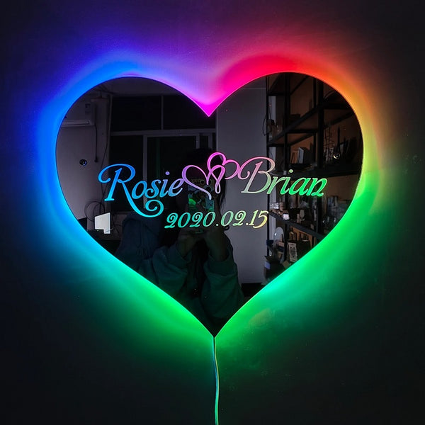 Beautiful Heart Name 3D Mirror Logo