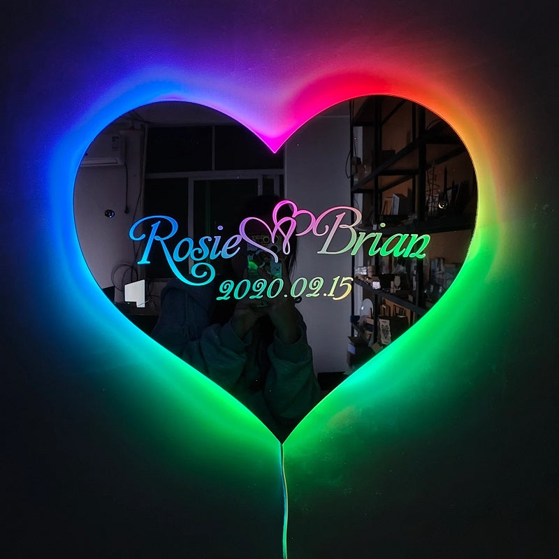 Beautiful Heart Name 3D Mirror Logo